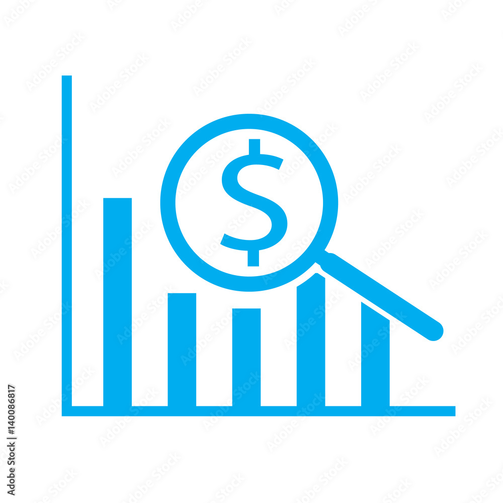 Dollar analysis bars chart on white background. Dollar analysis bars chart sign. Dollar analysis bars chart on white background. Dollar analysis bars chart sign.