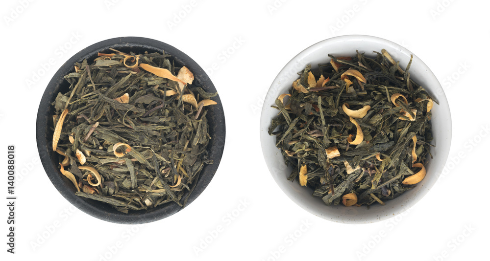 Fototapeta premium Heap of Dry Green Tea with Additives