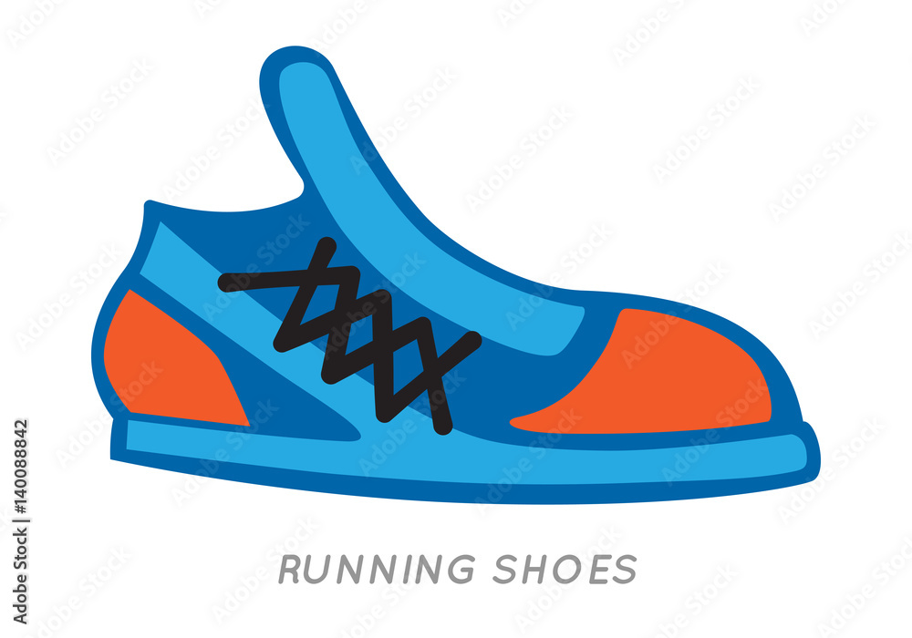 Blue-orange Running Shoes Icon. Isolated on White