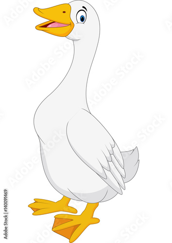 Cartoon goose isolated on white background