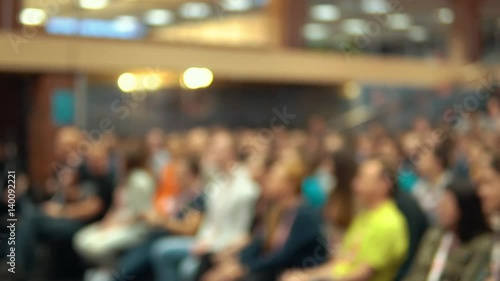blur background out of focus seminar room with audience