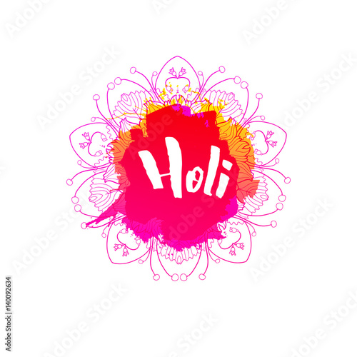 Holi holiday emblem