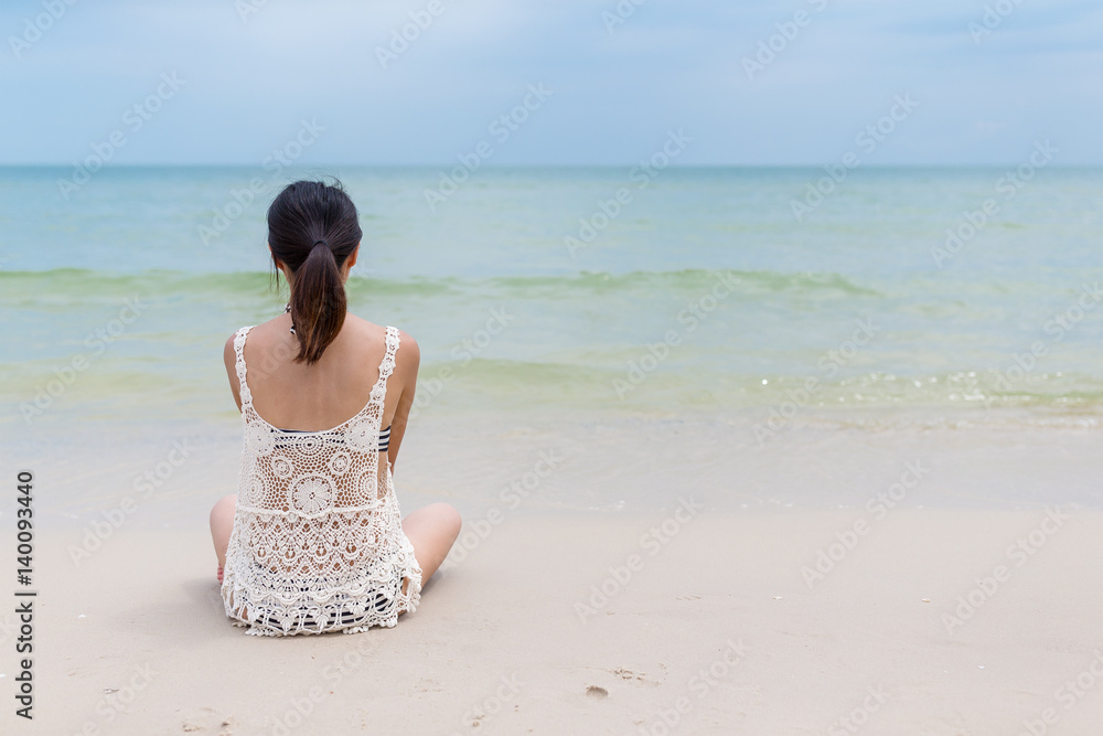 woman relax on the beach woman relax on the beach