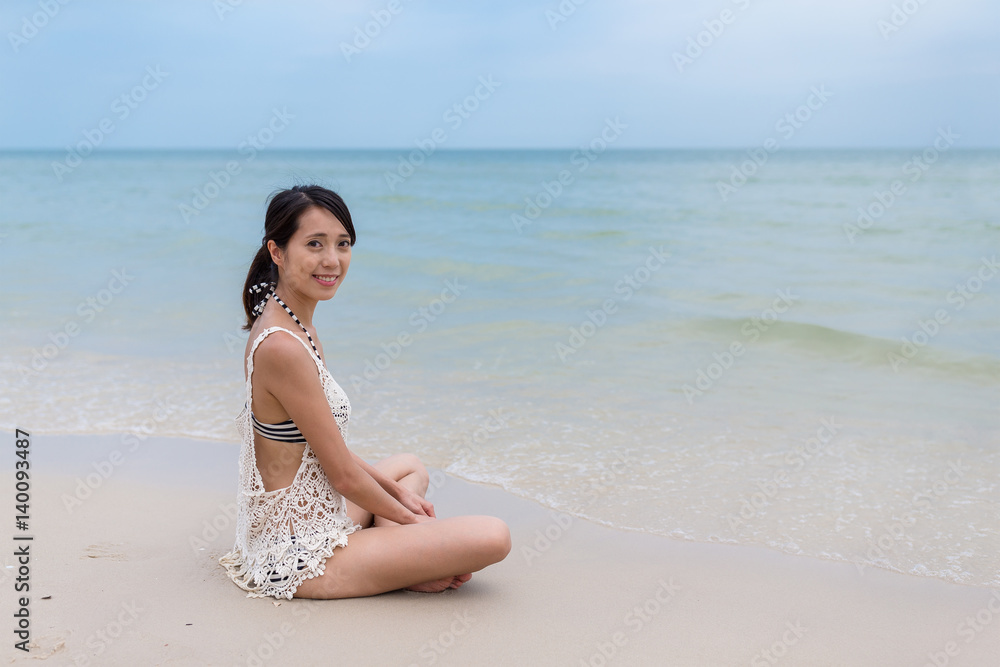 Young woman relax on the beach Young woman relax on the beach