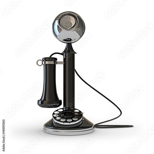 Old style vintage telephone  3D illustration (3D rendering)