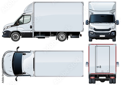 Vector truck template isolated on white. Available EPS-10 separated by groups and layers with transparency effects for one-click repaint
