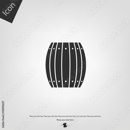 wooden barrel vector icon