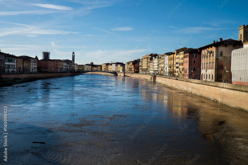 Arno river in Pisa, Tuscany, Italy