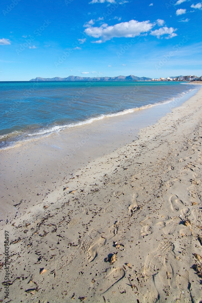 Empty sandy Mediterranean beach Empty sandy Mediterranean beach