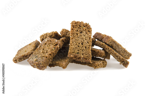 rye crackers isolated on white background photo