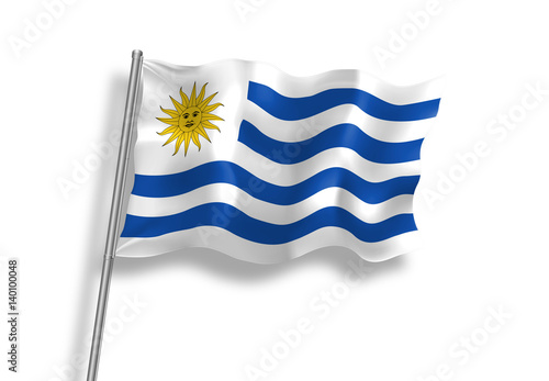 Drapeau d'Uruguay en qualité vectorielle 