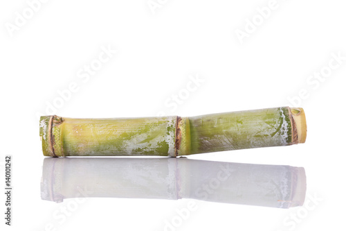Fresh sugar cane. Studio shot isolated on white