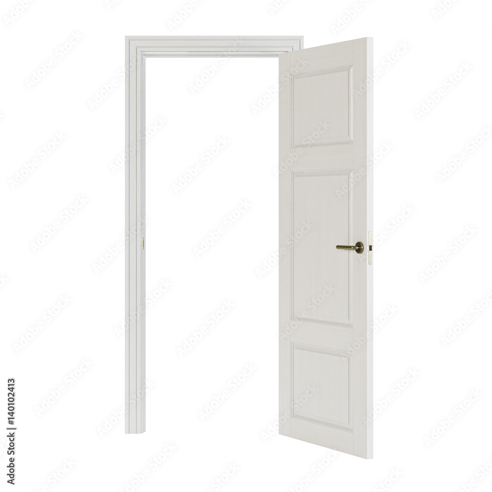 Door isolated on white background. 3D rendering. Door isolated on white background. 3D rendering.