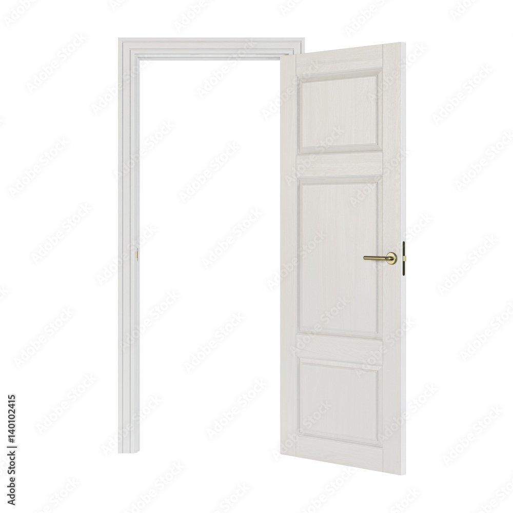 Door isolated on white background. 3D rendering. Door isolated on white background. 3D rendering.