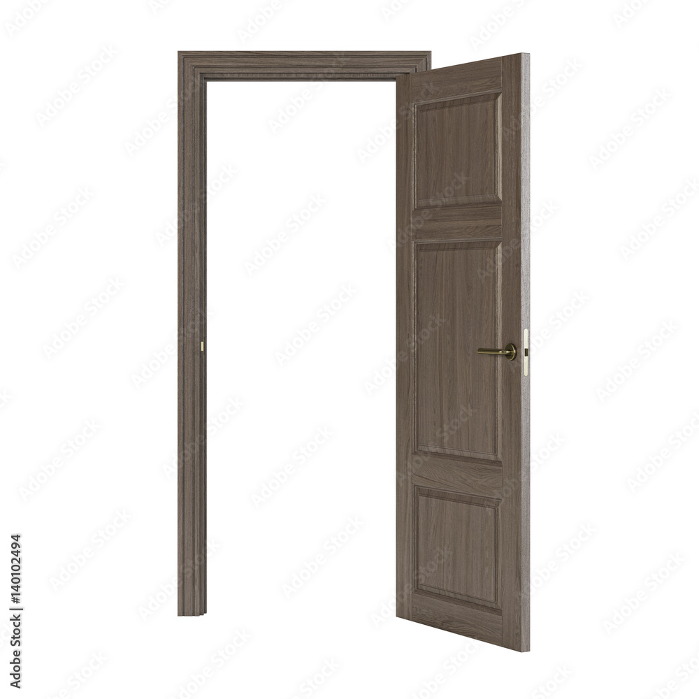 Door isolated on white background. 3D rendering. Door isolated on white background. 3D rendering.