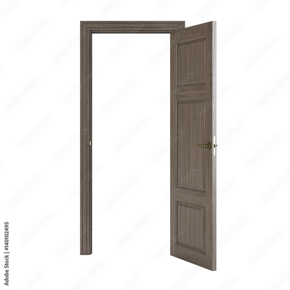 Door isolated on white background. 3D rendering. Door isolated on white background. 3D rendering.