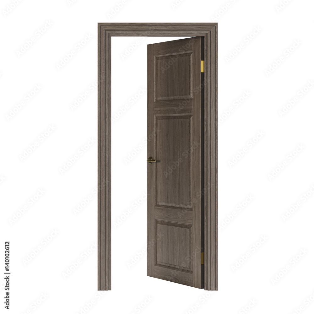 Door isolated on white background. 3D rendering. Door isolated on white background. 3D rendering.