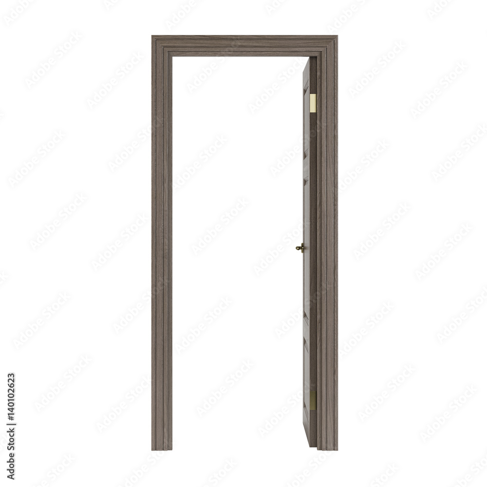 Door isolated on white background. 3D rendering. Door isolated on white background. 3D rendering.