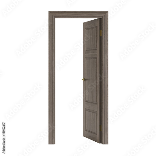 Door isolated on white background. 3D rendering.