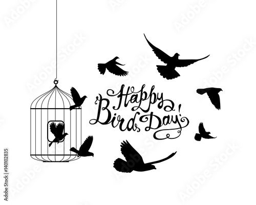 Happy Bird day! Vector card.