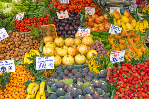Exotic fruits for sale at a market in Istanbul, Turkey