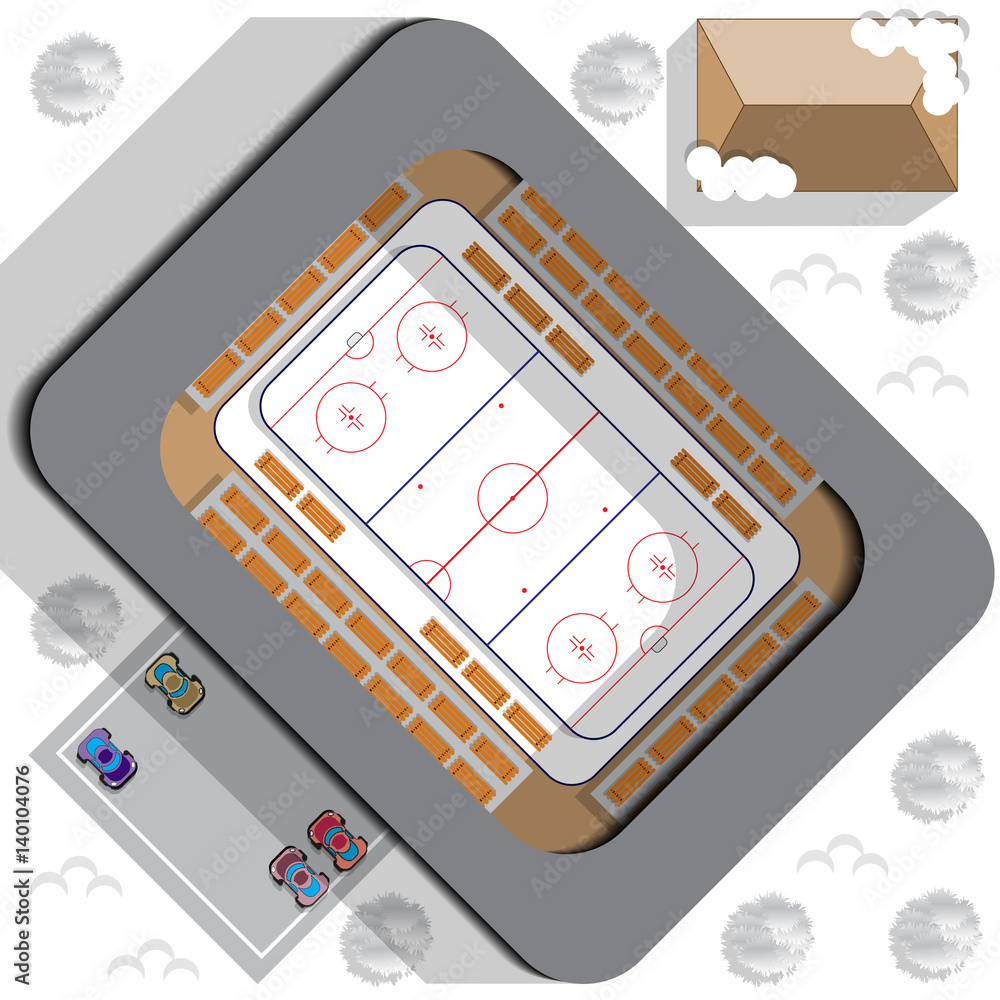 Fotografie Hockey Stadium. View from above. Vector illustration.