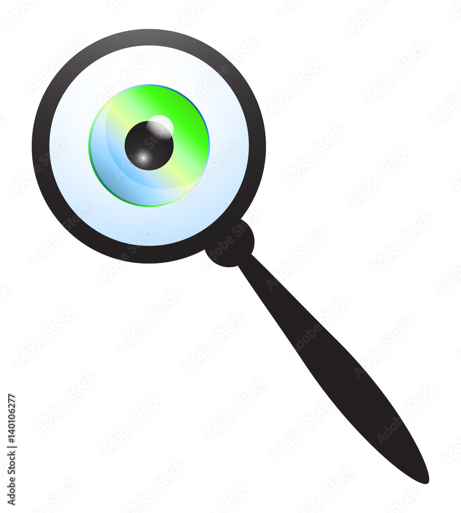 Magnifying glass and eyeball. Vector Illustration Magnifying glass and eyeball. Vector Illustration