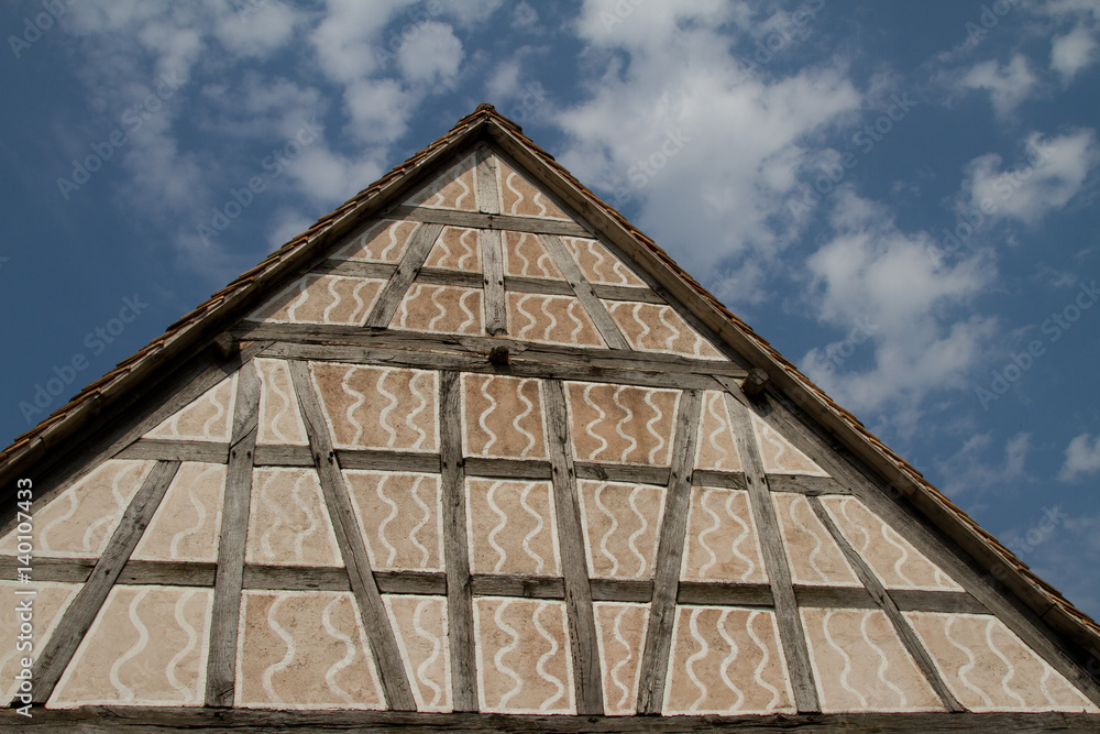 Half timbered house at the ecomusee in Alsace Half timbered house at the ecomusee in Alsace