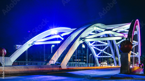 A view of 559 Bridge Lights on in Houston Texas USA photo
