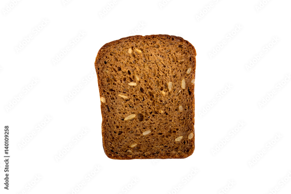 Slice of bread on white background Slice of bread on white background