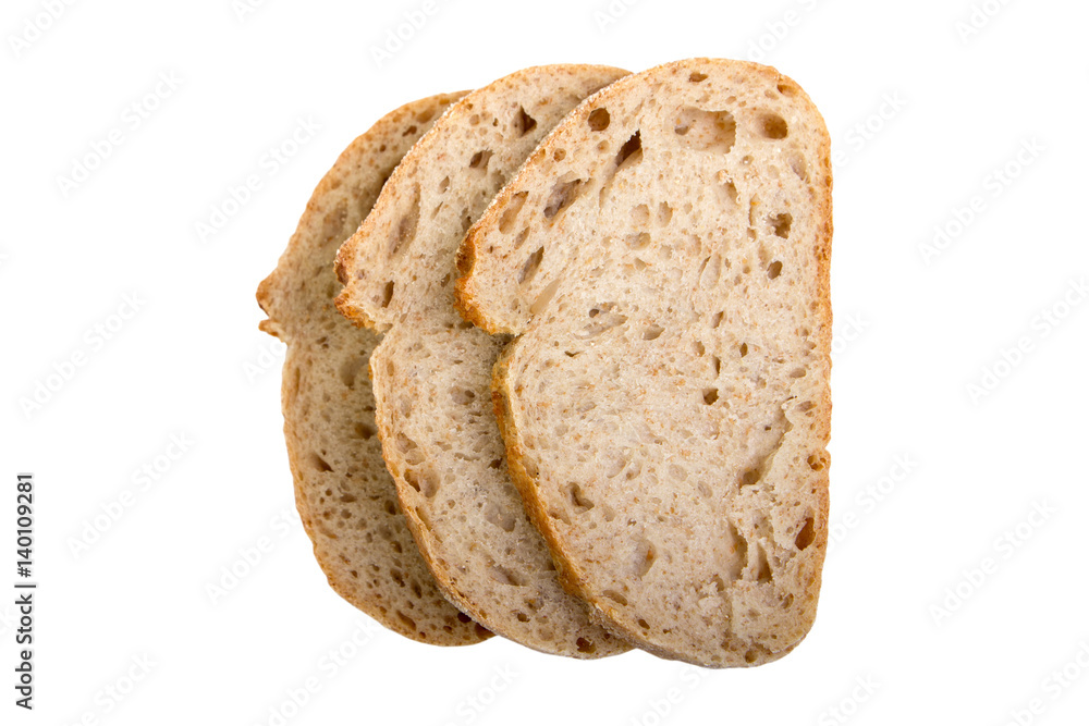 Bread sliced, isolated on white background Bread sliced, isolated on white background