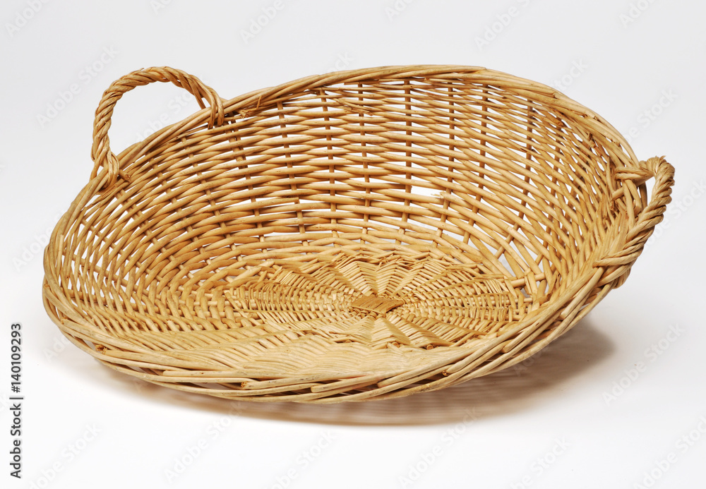 Empty wicker basket for buffet table