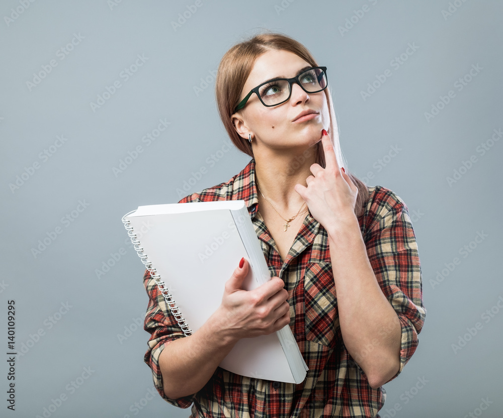 Young attractive woman hold book Young attractive woman hold book