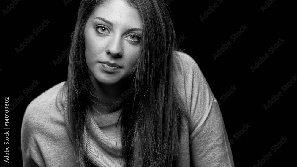 Caucasian female studio portrait Caucasian female studio portrait