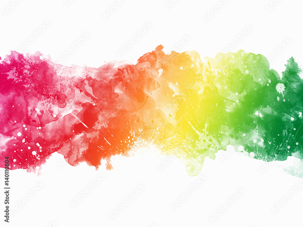 Fototapeta premium Watercolor rainbow border