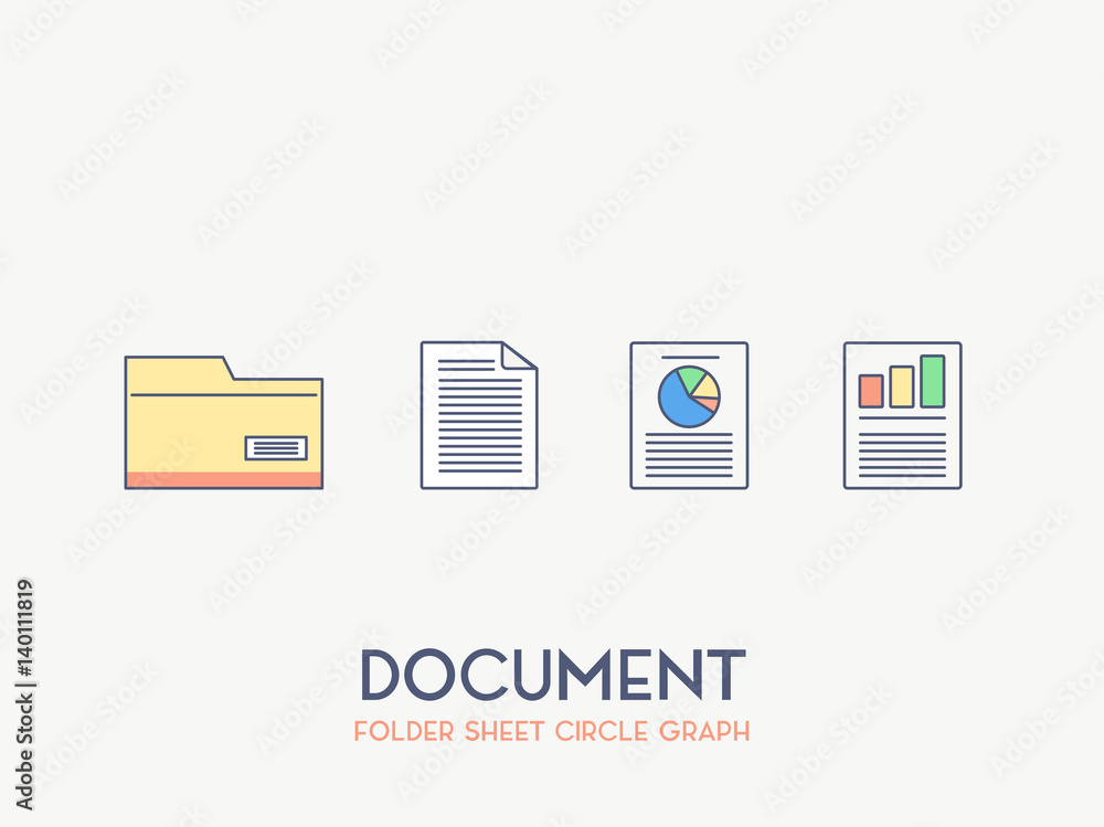 Vector Document Line Icon Set Vector Document Line Icon Set