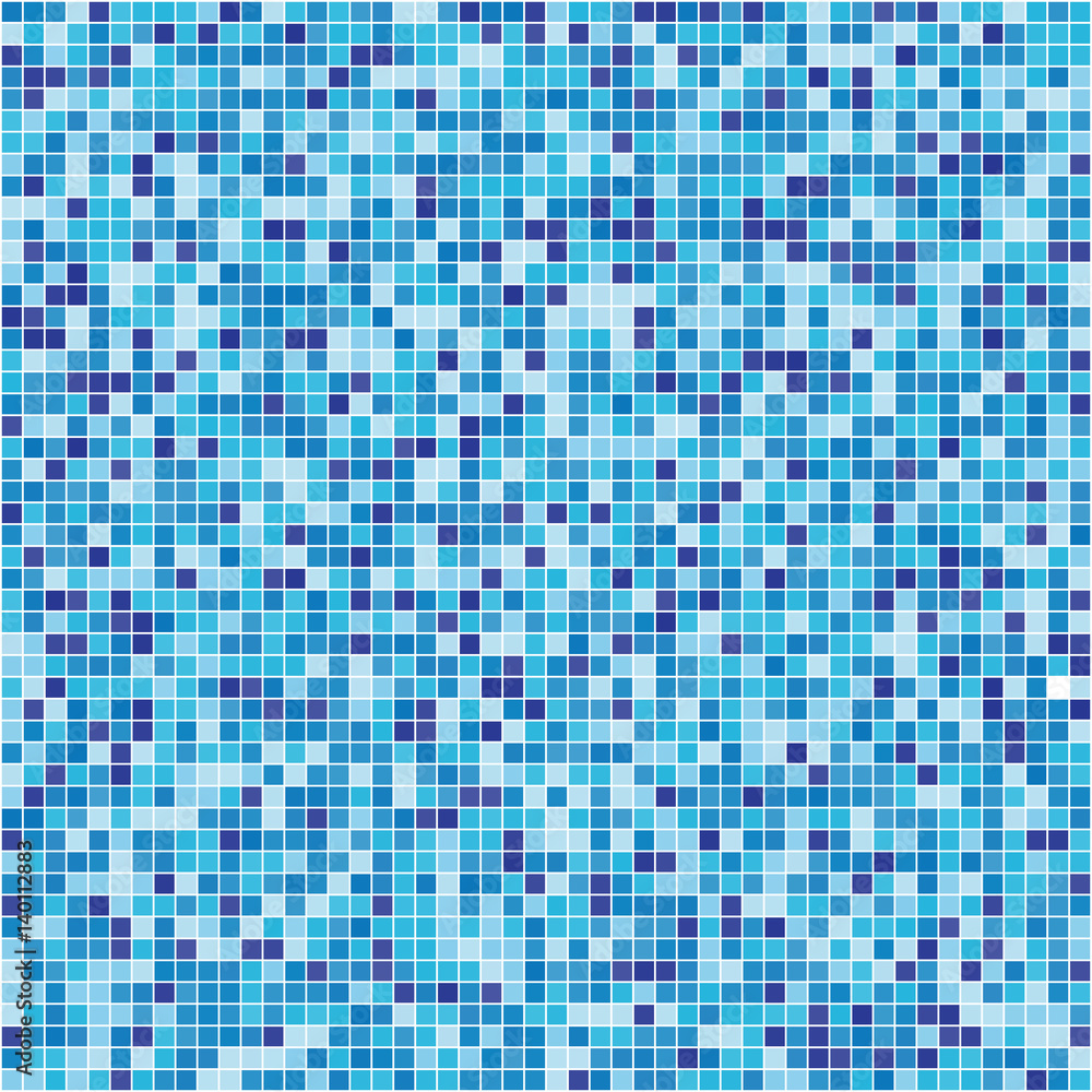 Swimming pool blue mosaic background. Textured backdrop