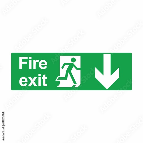 Emergency exit or fire exit sign vector design isolated on white background