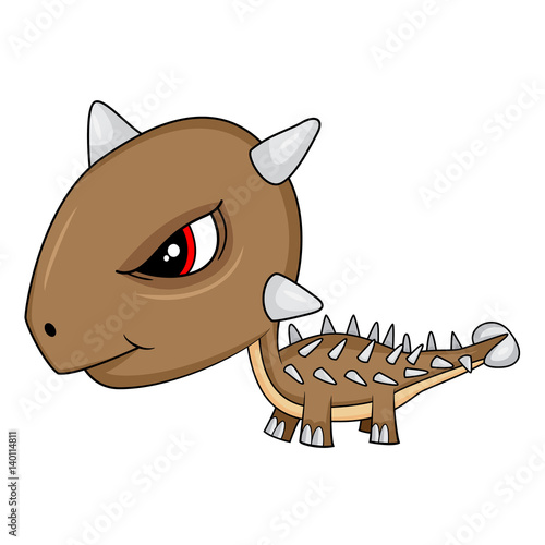  Cartoon Baby Ankylosaurus Dinosaur