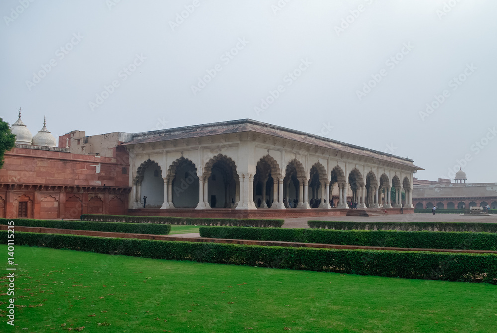 Diwan E Aam, Hall of Public Audience in Red Agra Fort. Agra, Uttar Pradesh, India