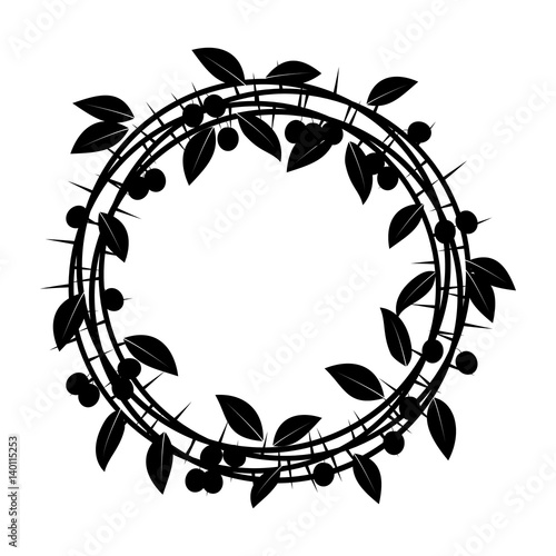 Blackthorn berries branches and leaves frame. Vector illustrations vintage design