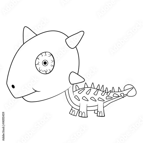  Cartoon Baby Ankylosaurus Dinosaur