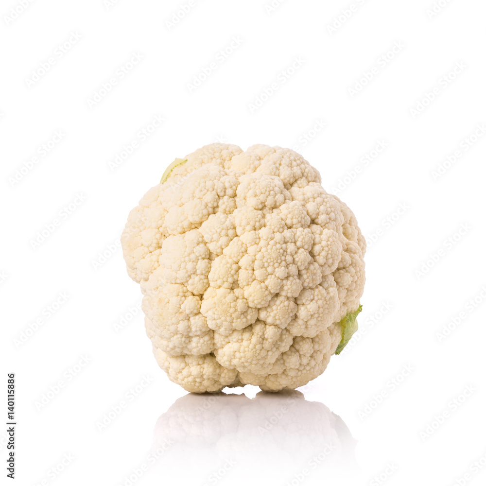 Frsh white cauliflower. Studio shot isolated on white Frsh white cauliflower. Studio shot isolated on white