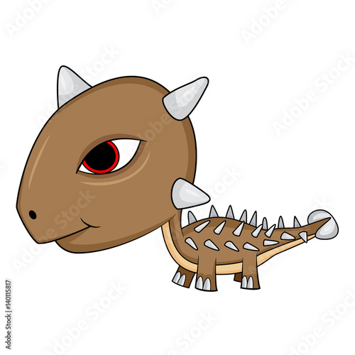  Cartoon Baby Ankylosaurus Dinosaur