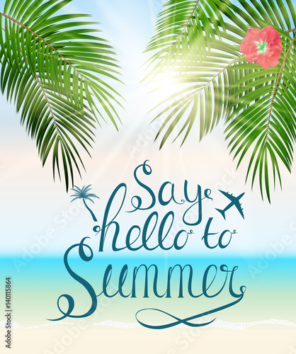 Say Hello to Summer Natural Background Vector Illustration
