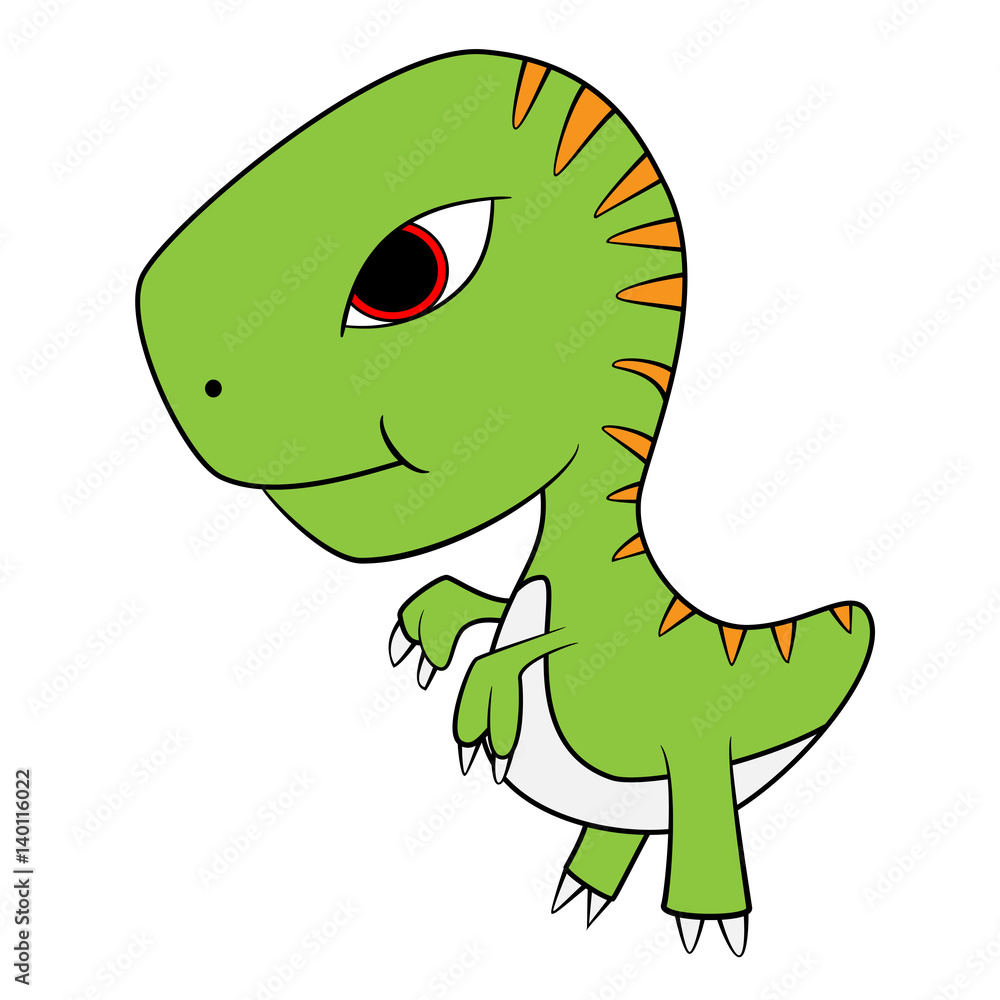 Fototapeta premium Cute Cartoon of Baby T-Rex Dinosaur