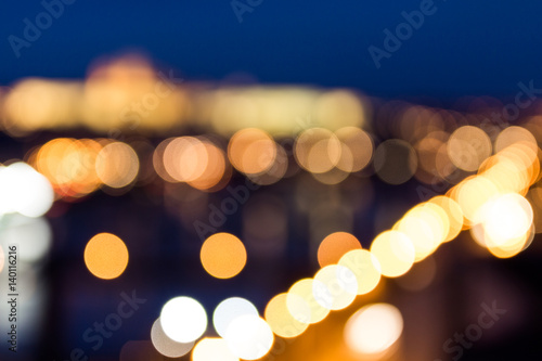 Photography Defocused bokeh of Prague and Vltava river from Vysehrad - Romantic view after m