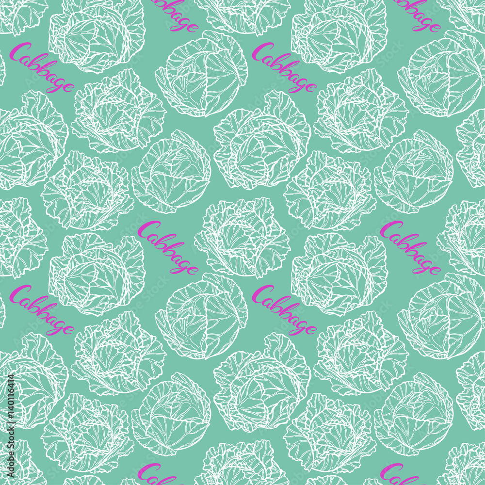 seamless sketch cabbage seamless sketch cabbage
