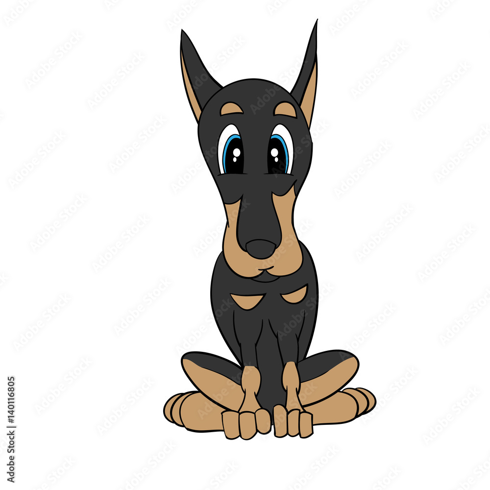 Fototapeta premium Isolated Cartoon Cute Dog