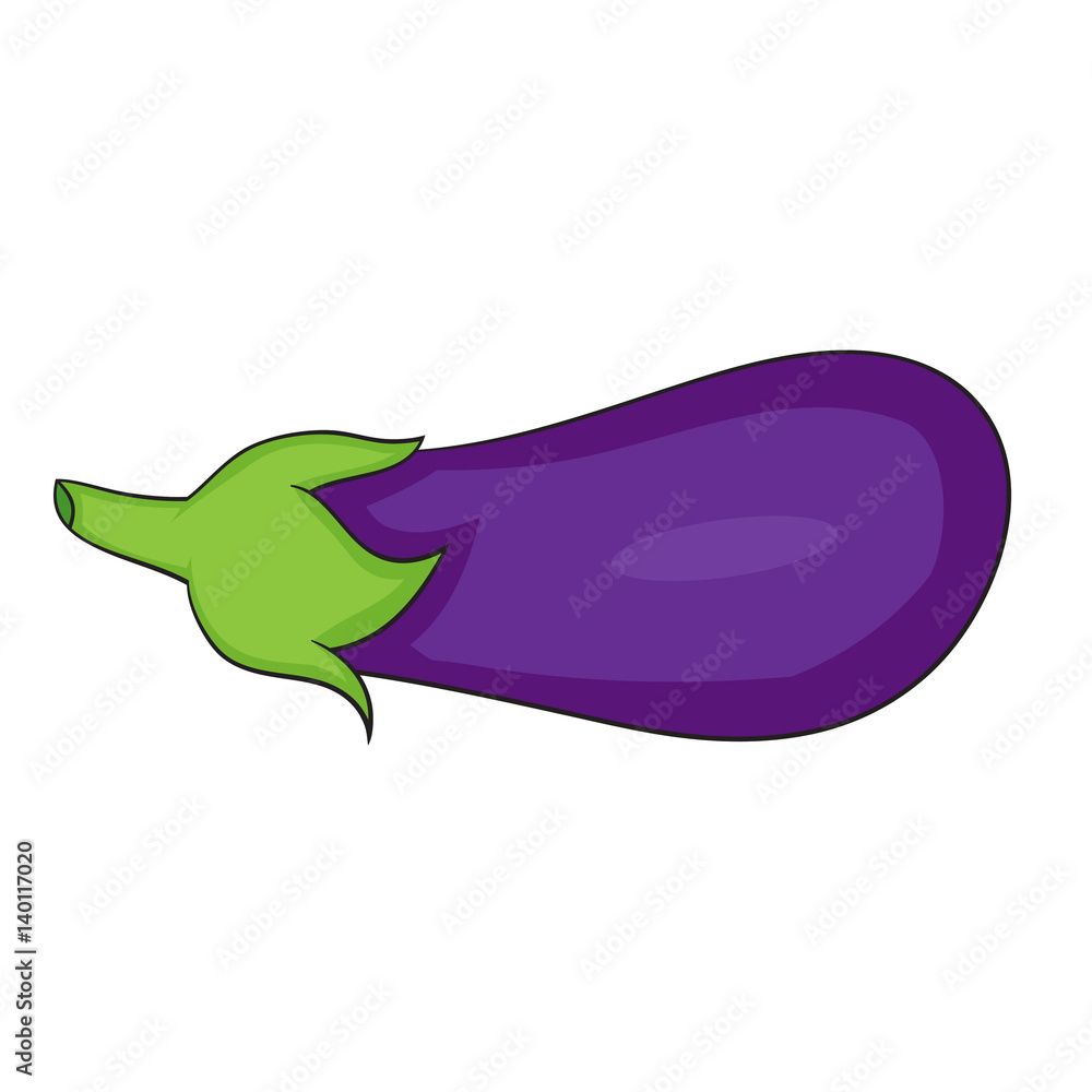 Fototapeta premium Isolated Cartoon Eggplant.
